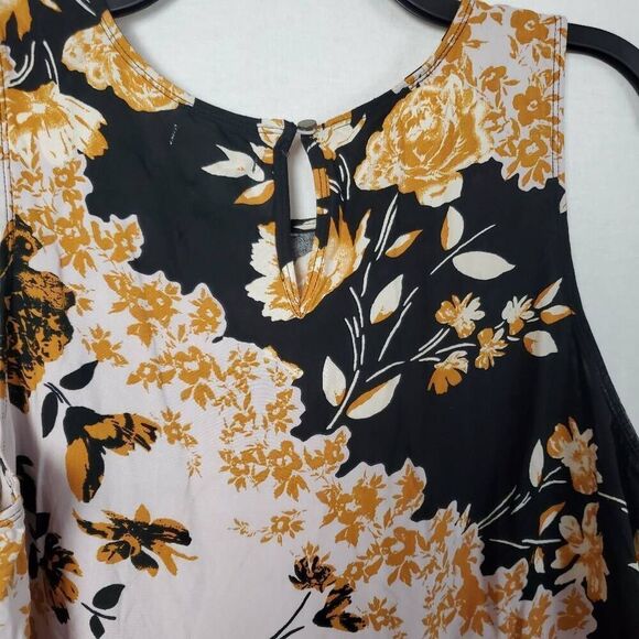 Maurices XL Black/Yellow Floral Tunic - Picture 6 of 9